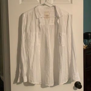 Long sleeve white AE sheer button down